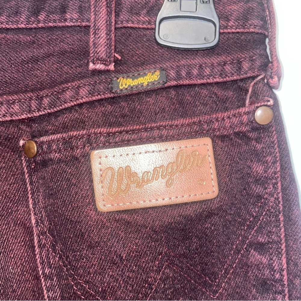 Vintage Wrangler High Waist Straight Leg Burgandy Jeans 29 x 34 - Picture 6 of 7